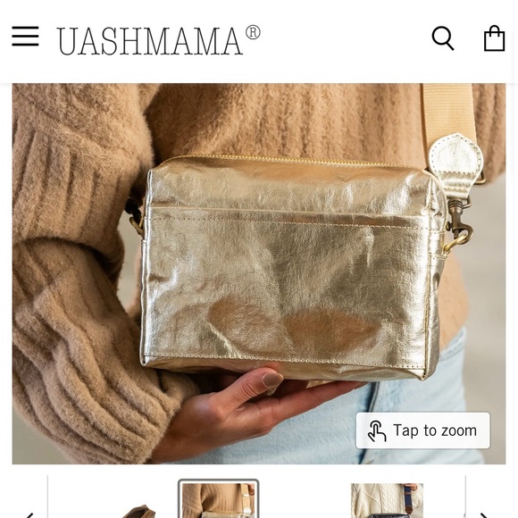 TRACOLLA CROSSBODY BAG LARGE Metallic Gold Platino - Picture 1 of 10